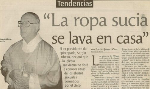Jerarquía católica mexicana, “la ropa sucia se lava en casa”