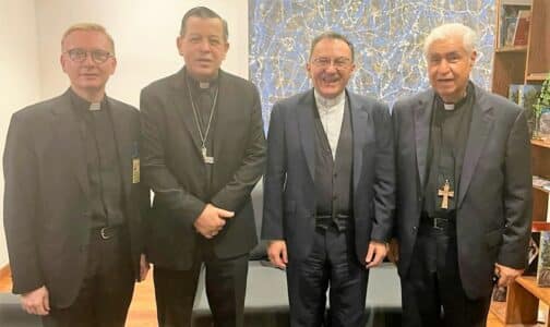 Mons. Joseph Spiteri es recibido por el presidente de la CEM, estas serán las primeras tareas del nuncio apostólico en México