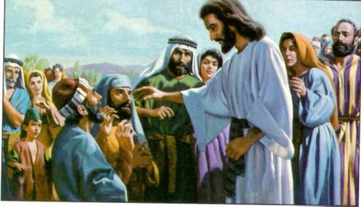 Jesús cura a dos ciegos que creen en él