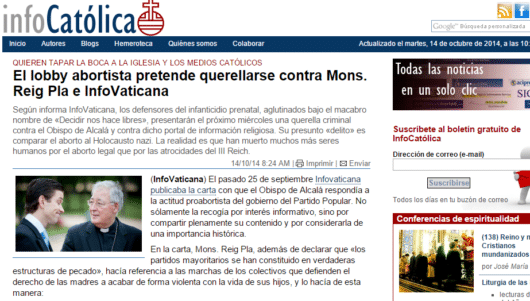 Infocatolica apoya a Reig Pla e Infovaticana…