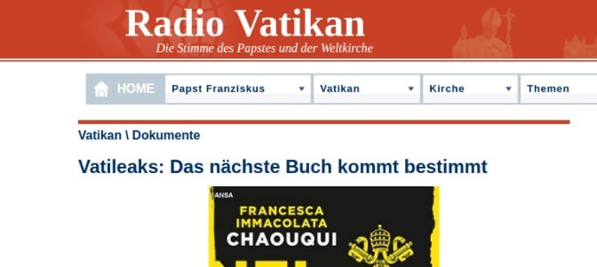 Vatileaks 3: Radio Vaticana en alemán se hace eco del libro de Chaouqui