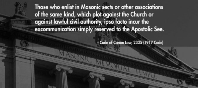 Así desapareció la prohibición a la masonería del Código de Derecho Canónico