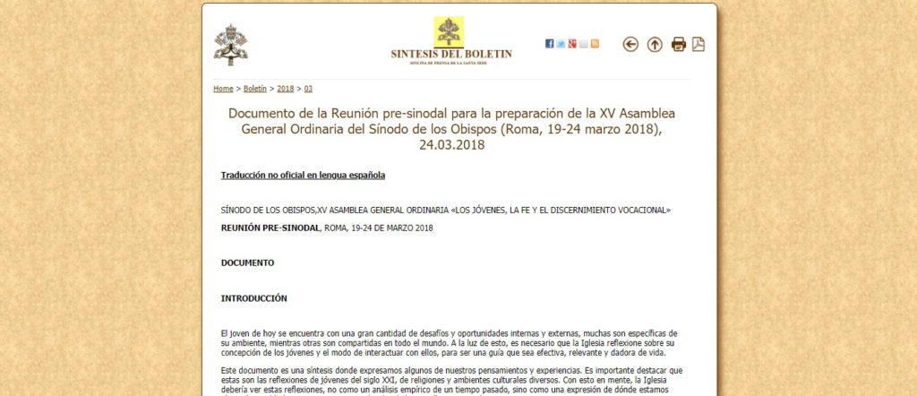 Acusaciones de manipulación sobre el texto definitivo del ‘presínodo de la juventud’
