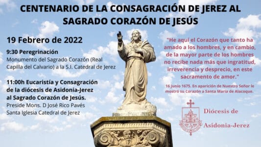 Cartel promocional de los actos previstos de la Consagración de la diócesis al Sagrado Corazón de Jesús
