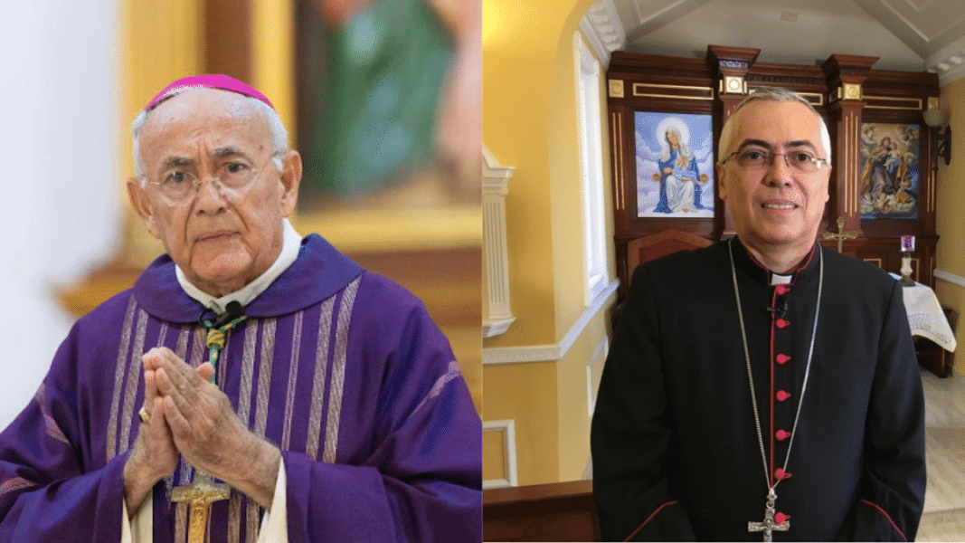 Álvaro Corrada del Río, administrador apostólico de Arecibo y Daniel Fernández, obispo sustituido