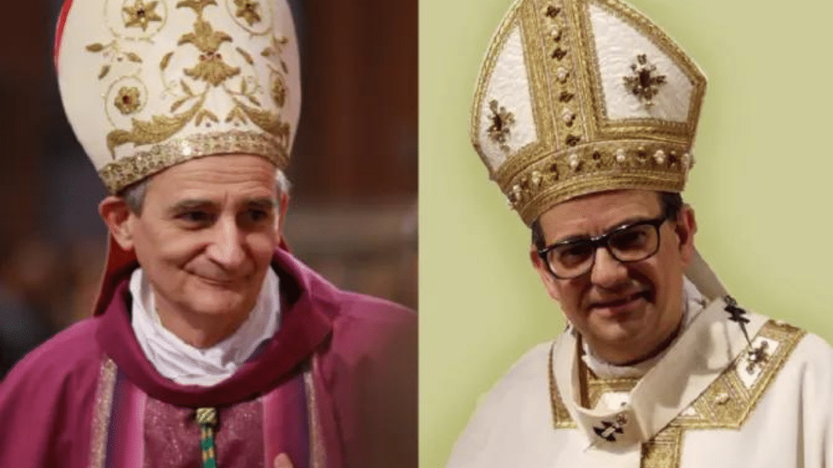 El cardenal Matteo Zuppi y el cardenal Augusto Paolo Lojudice
