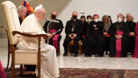 Papa Francisco durante la audiencia