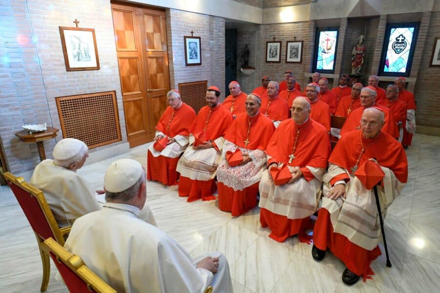 Los nuevos cardenales visitan a Benedicto XVI