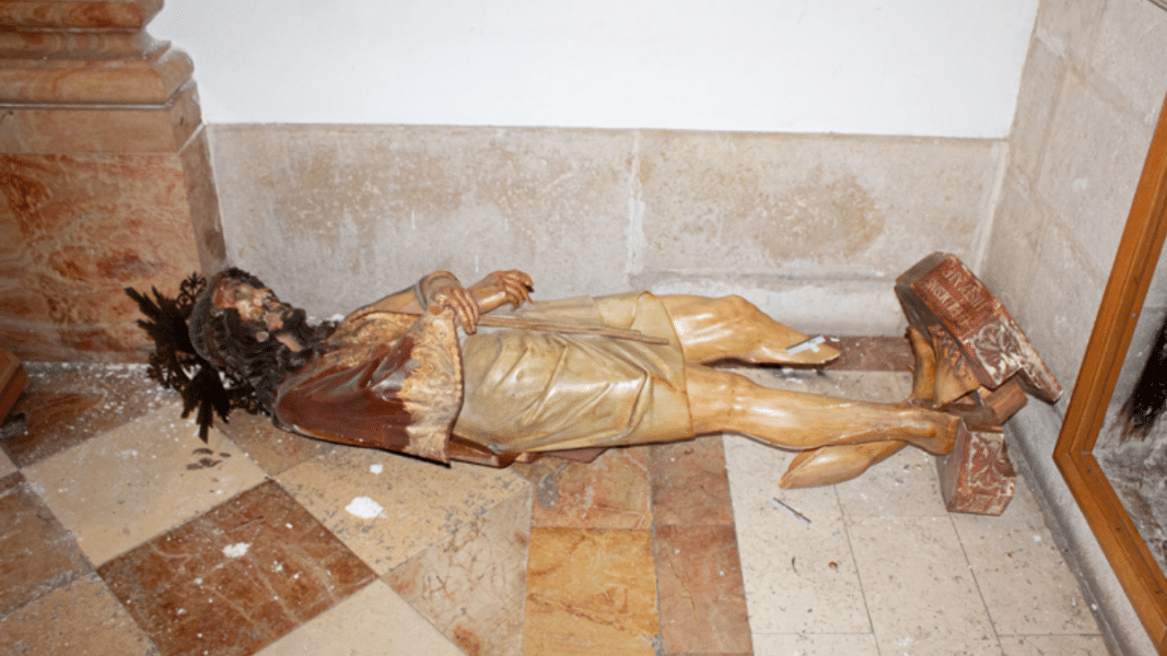 Imagen Jesús vandalizada Jereusalén