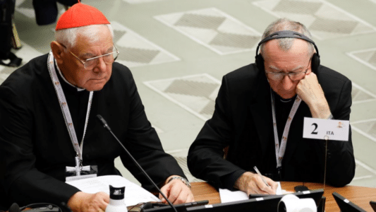 Cardenal Müller en una de las sesiones del Sínodo