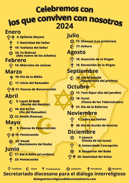 Calendario interreligioso diócesis Almería