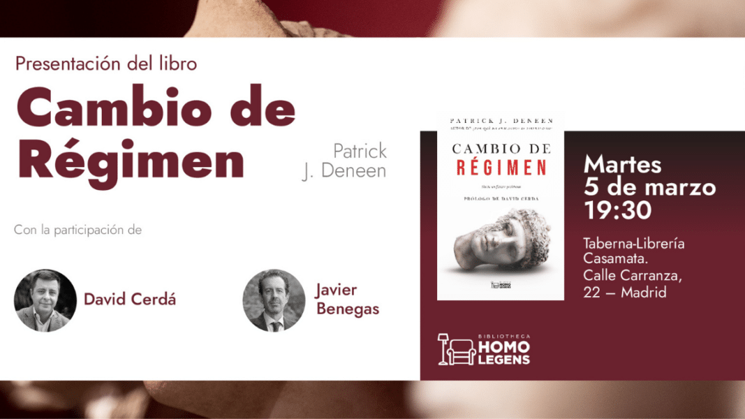 La editorial Homo Legens presenta el libro ‘Cambio de Régimen’