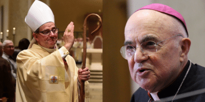 Obispo James Powers y el arzobispo Viganó