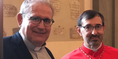 Manuel Bru y el cardenal José Cobo