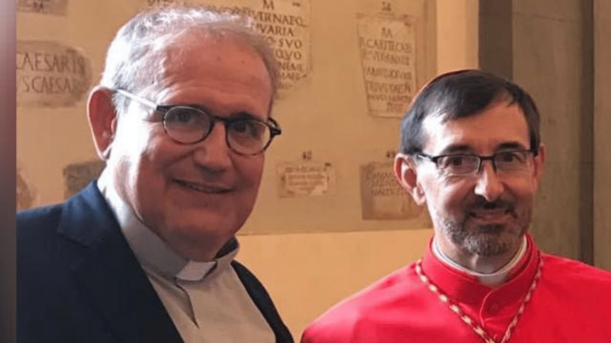 Manuel Bru y el cardenal José Cobo