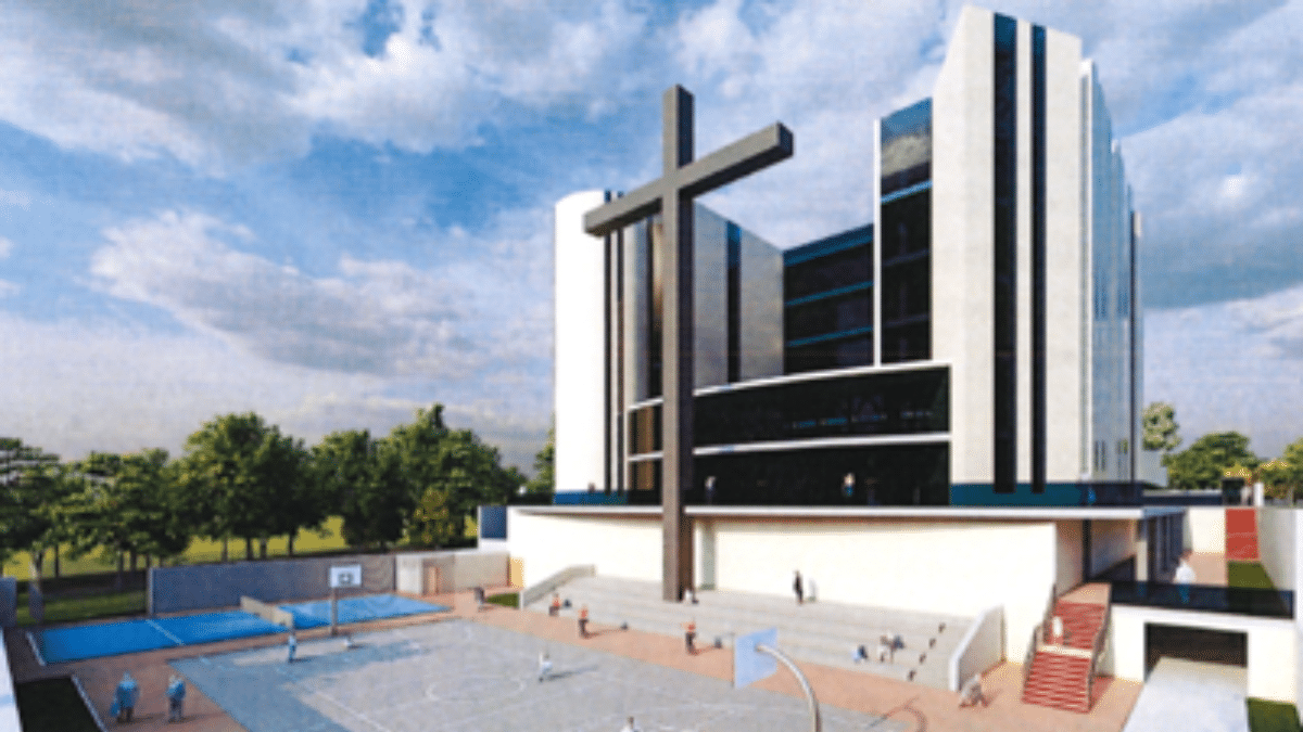 Proyecto de iglesia que la archidiócesis de Madrid quería construir en Valdebebas