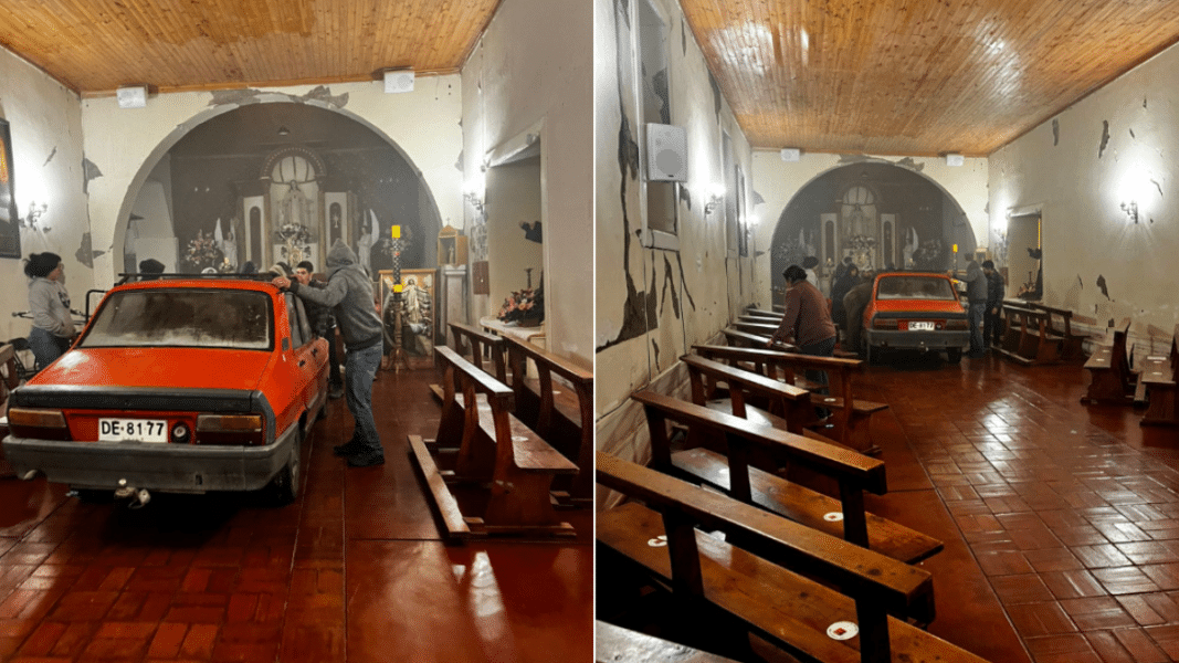 Un ‘desequilibrado’ estrella su coche contra el altar en una iglesia en Chile