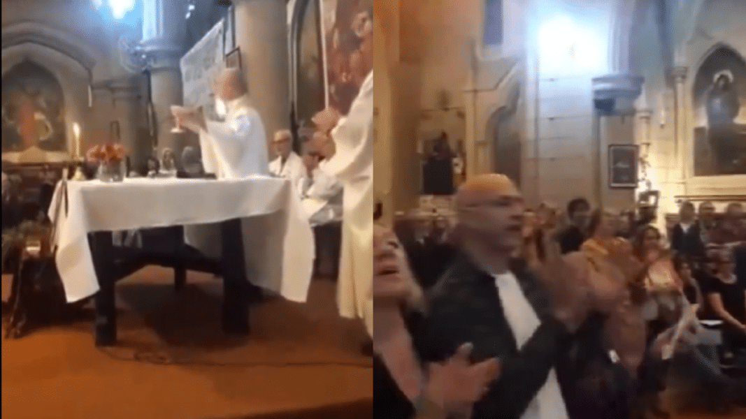 Cánticos en plena Misa contra Milei en Buenos Aires