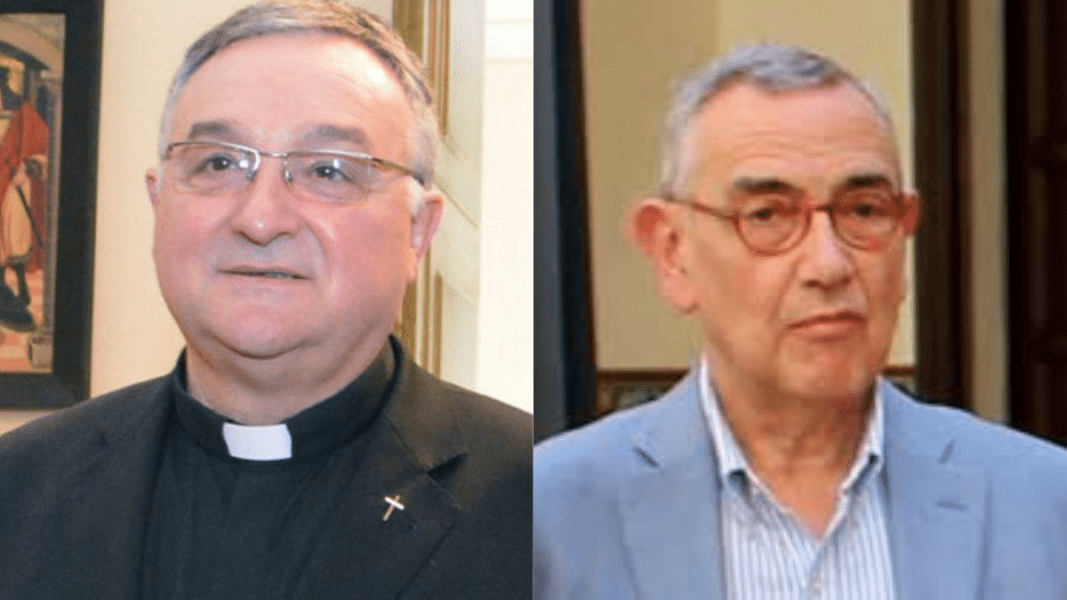 Antonio Gómez Cantero, obispo de Almería y Xavier Pomés, ecónomo diocesano