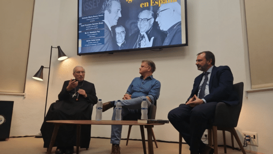 El cardenal Antonio María Rouco Varela; Miguel Ángel Quintana Paz y José Francisco Serrano