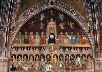 The Triumph of St. Thomas Aquinas by Andrea di Firenze, c. 1366 [Spanish Chapel (Cappellone degli Spagnoli), Santa Maria Novella, Florence]
