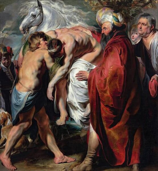 The Good Samaritan by Jacob Jordaens, 1615–1616 [Louvre Abu Dhabi (photo via Wikipedia)]

