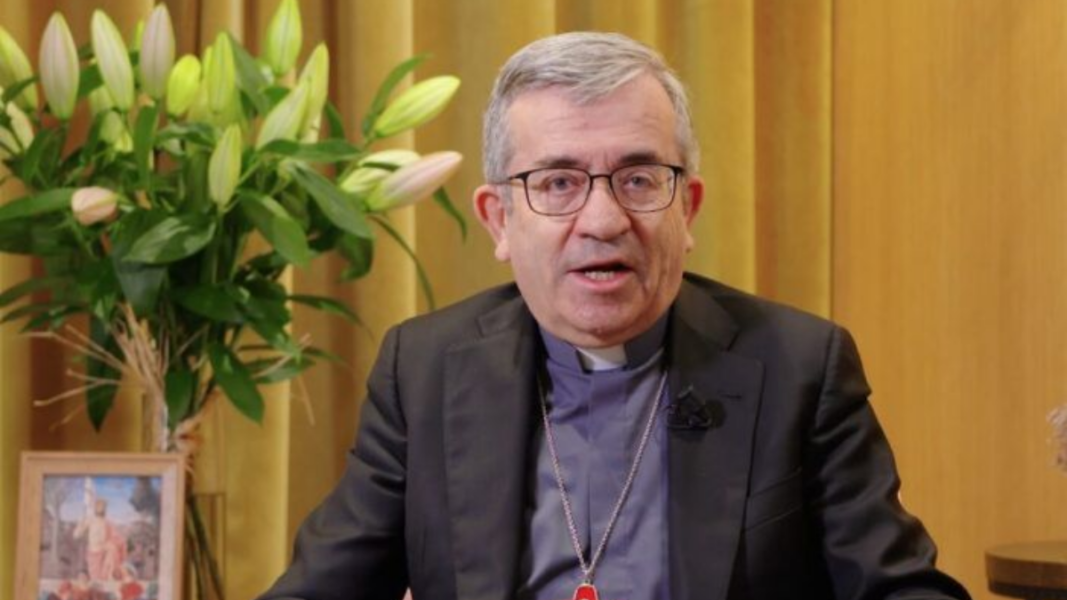 Luis Argüello durante su mensaje institucional sobre la situación política en España