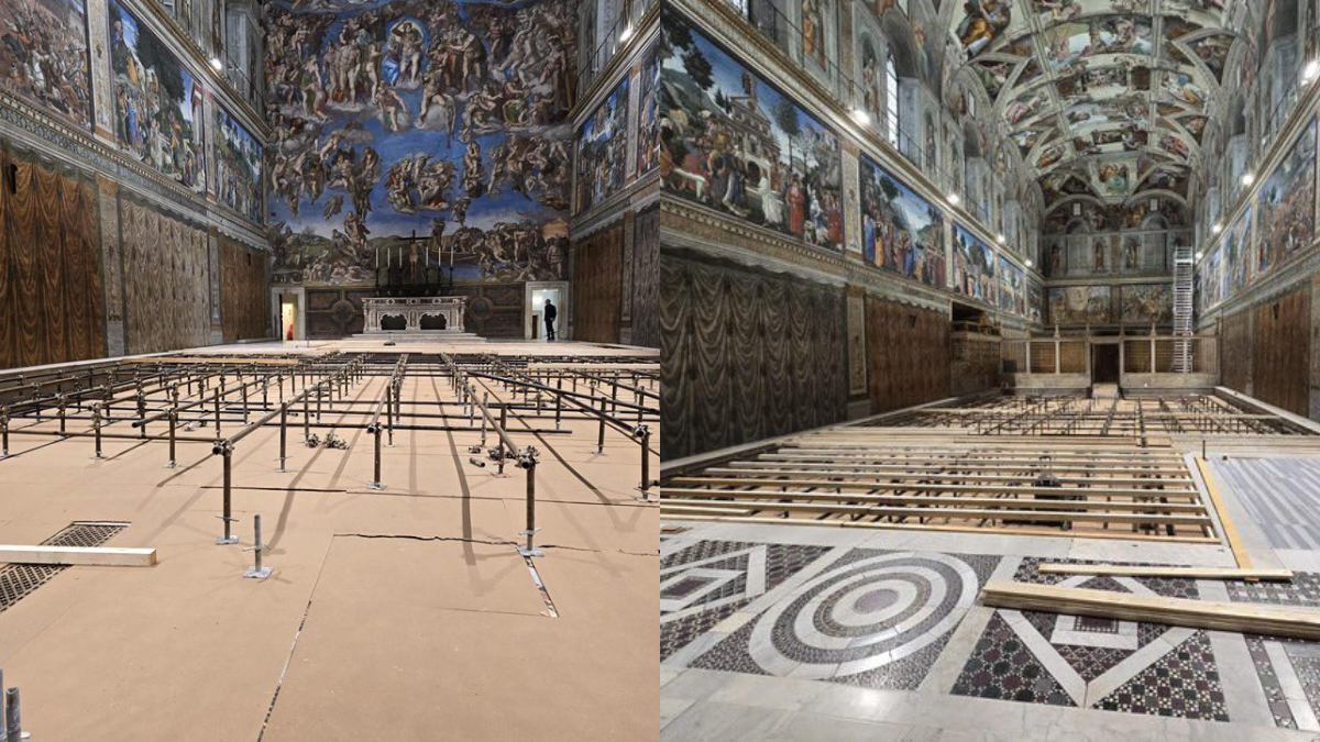 Preparación de la Capilla Sixtina