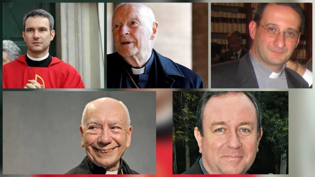 Cinco sacerdotes vinculados a escándalos relacionados con la mafia lavanda en el Vaticano.