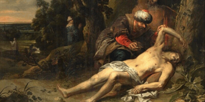 El peligro de la falsa misericordia: el Buen Samaritano ayuda a un herido.