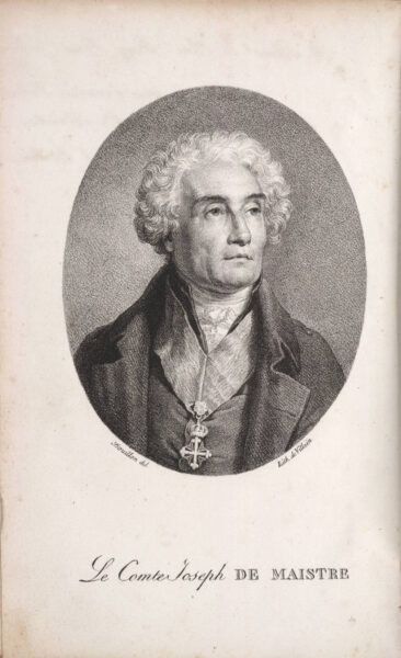 Retrato de Joseph de Maistre, pensador clave citado en el artículo sobre la religión nacional de Inglaterra