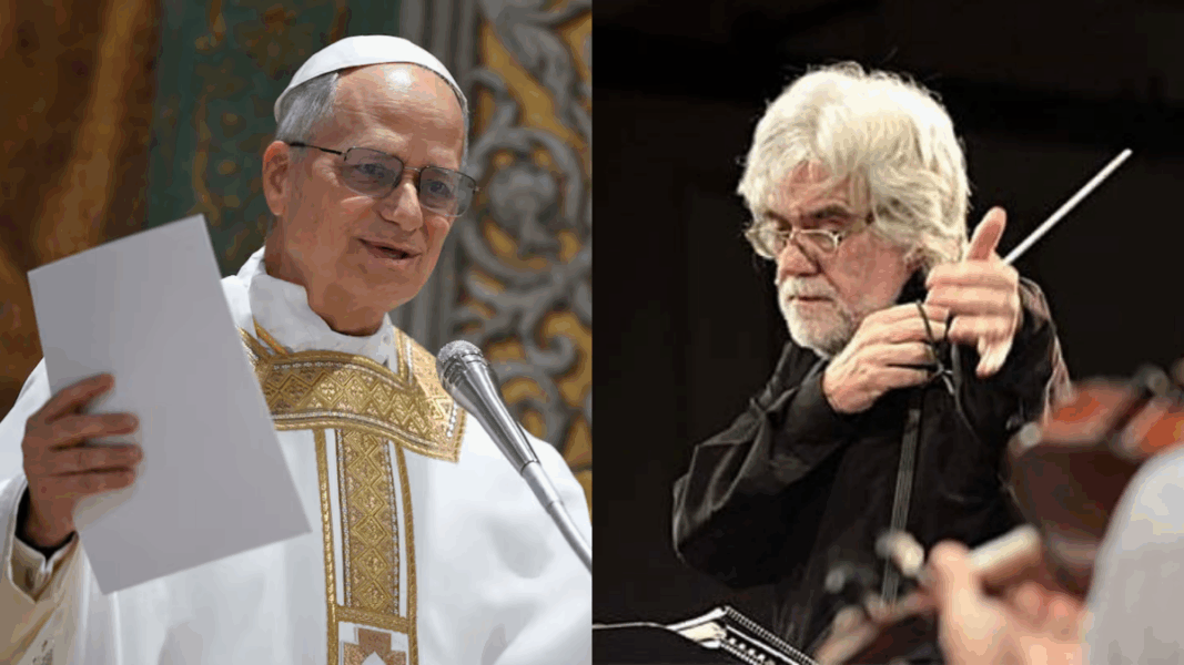 El Papa León XIV y el compositor José Quezada, protagonista de la sinfonía inspirada por un Papa agustino.