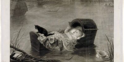 El poder de las aguas en la infancia: bebé a la deriva en una canasta durante una inundación
