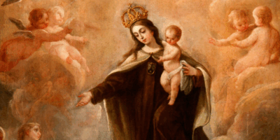 Imagen de la Virgen del Carmen con el Niño Jesús, símbolo central del Jubileo del Carmen promovido por León XIII.