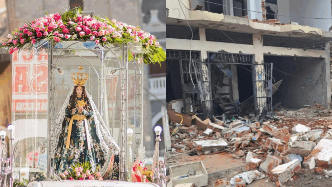 Explosión en Perú dejó 10 heridos pero una imagen de la Virgen quedó intacta