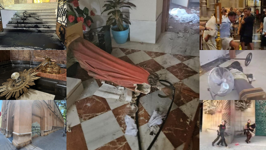 “Agosto negro” de ataques a iglesias en España: siete templos católicos vandalizados y profanados