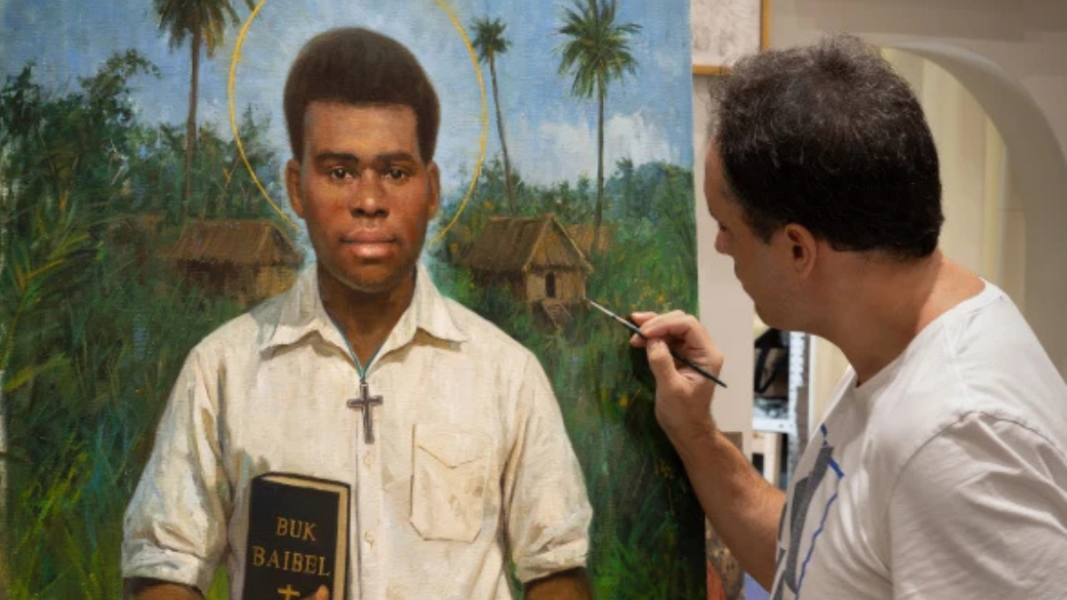 Un artista español pintó el retrato oficial de San Peter To Rot