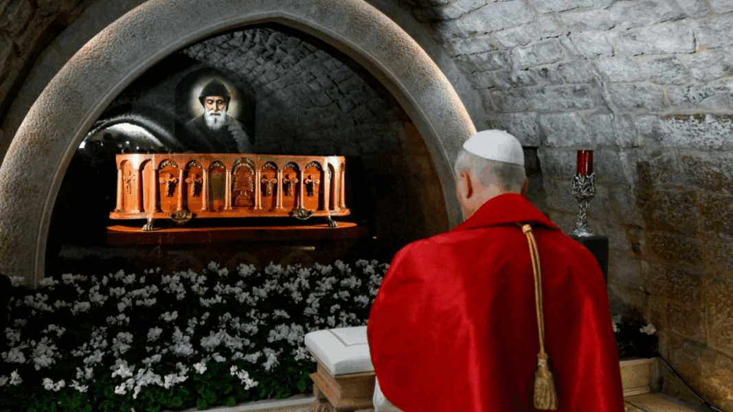 Pope Leo XIV makes a pilgrimage to the tomb of Saint Charbel and prays for unity for the Church and peace for the Middle East