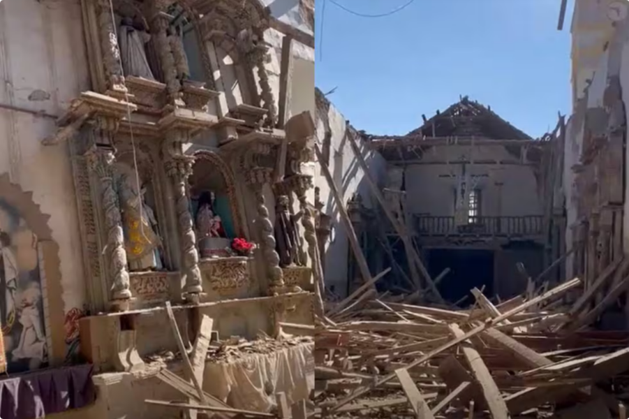 Un terremoto en Perú deja al menos seis muertos, destruye parte de una iglesia virreinal y derriba una cruz histórica del siglo XVI