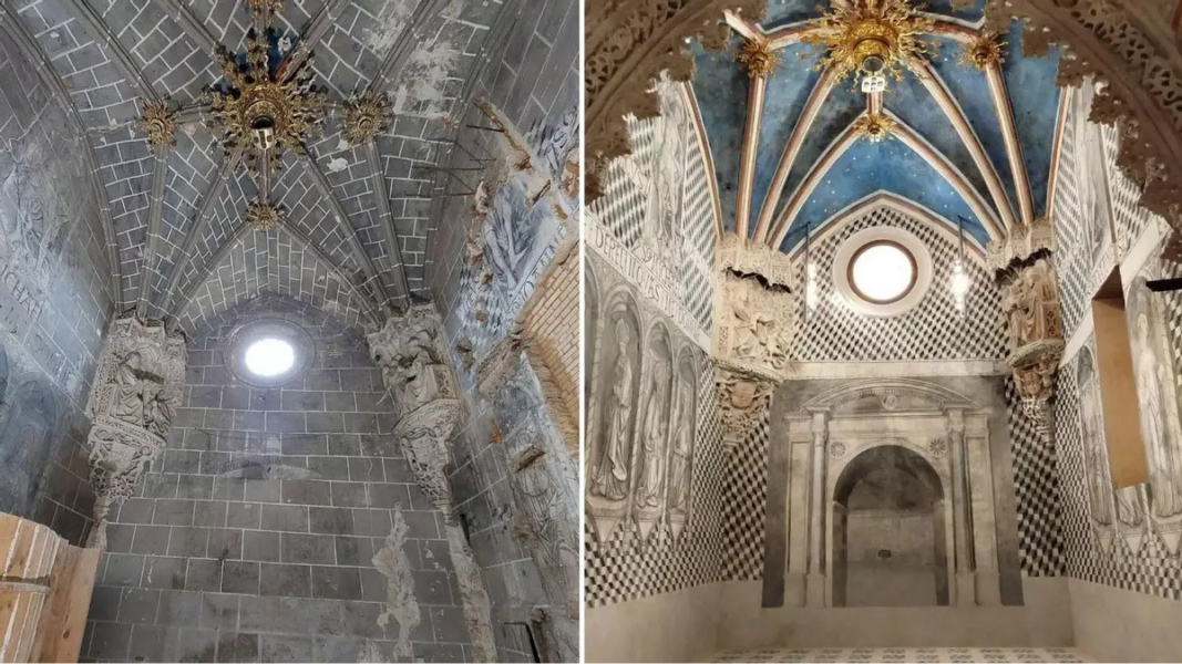 La catedral de Tarazona recupera unas pinturas góticas y renacentistas ocultas durante más de un siglo