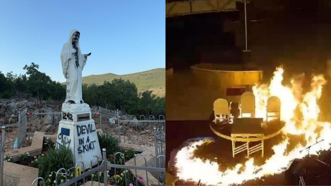 Ataque vandálico en Medjugorje: provocan un incendio en la parroquia y profanan la imagen de la Virgen