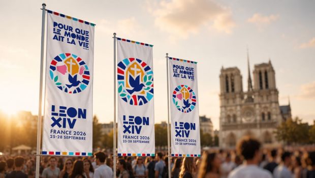 Francia presenta el logotipo oficial de la visita del papa León XIV