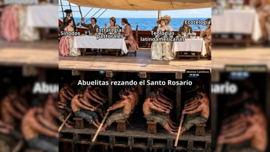 Las abuelas reman con los misterios de Cristo mientras el Sínodo brinda en cubierta