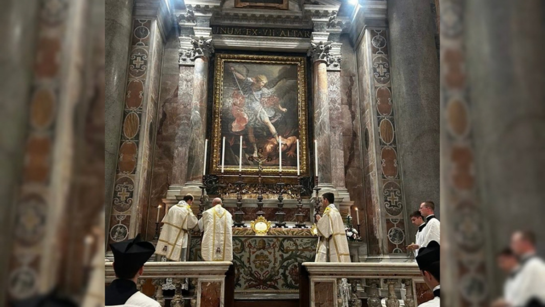 The Traditional Mass is celebrated again at St. Peter's for the feast of St. Michael