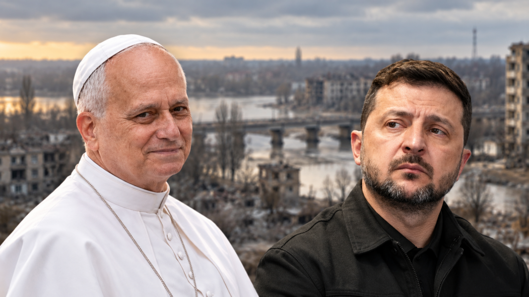 León XIV y Zelensky.