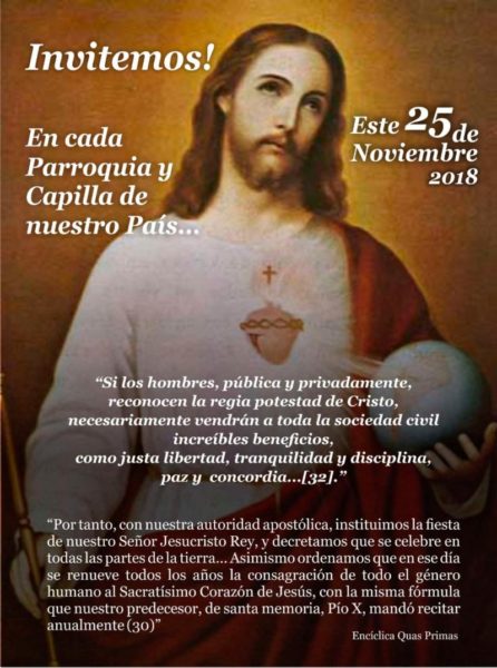 Masivo apoyo a la convocatoria para la Consagración de Argentina al Sagrado Corazón de Jesús; y datos de las Consagraciones.