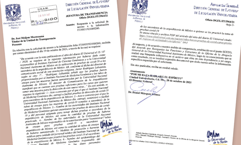 Niegan instituciones haber aplicado pruebas de covid-19 a sacerdotes